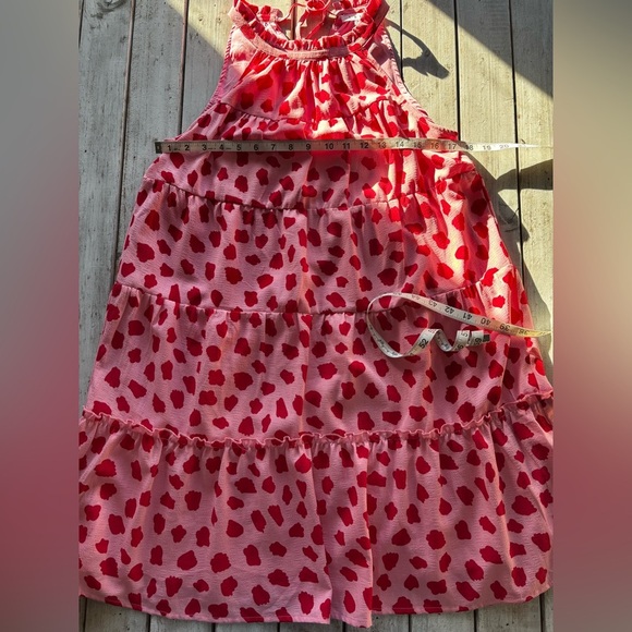 Anthropologie | THML | pink | red | print | halter | a line | dress | xs - Picture 4 of 11